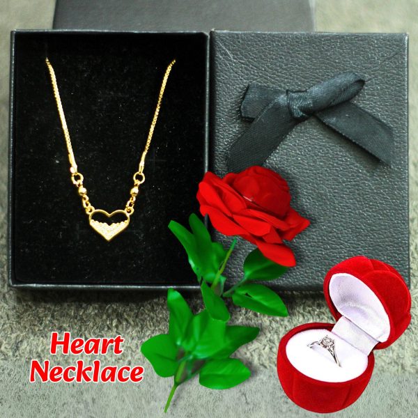 Gold Heart + Rose Combo