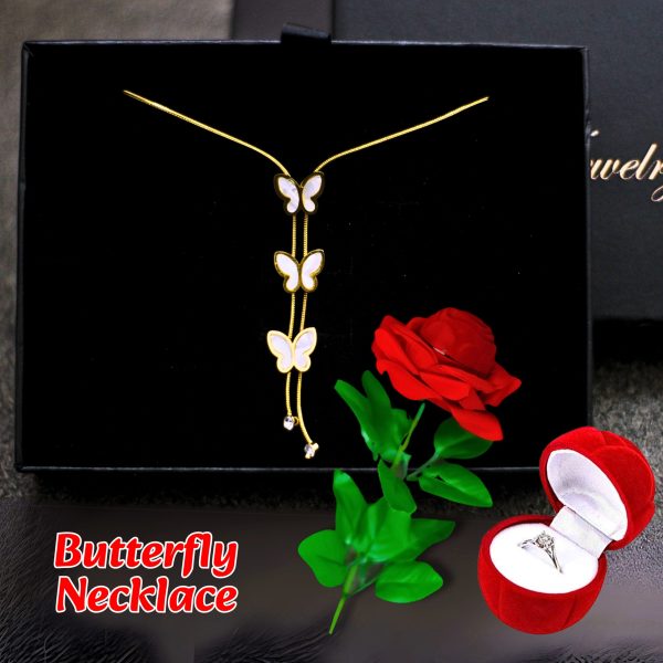 White Butterfly + Rose Combo