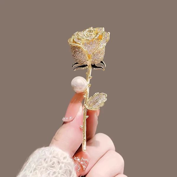Daimond Rose Brooch
